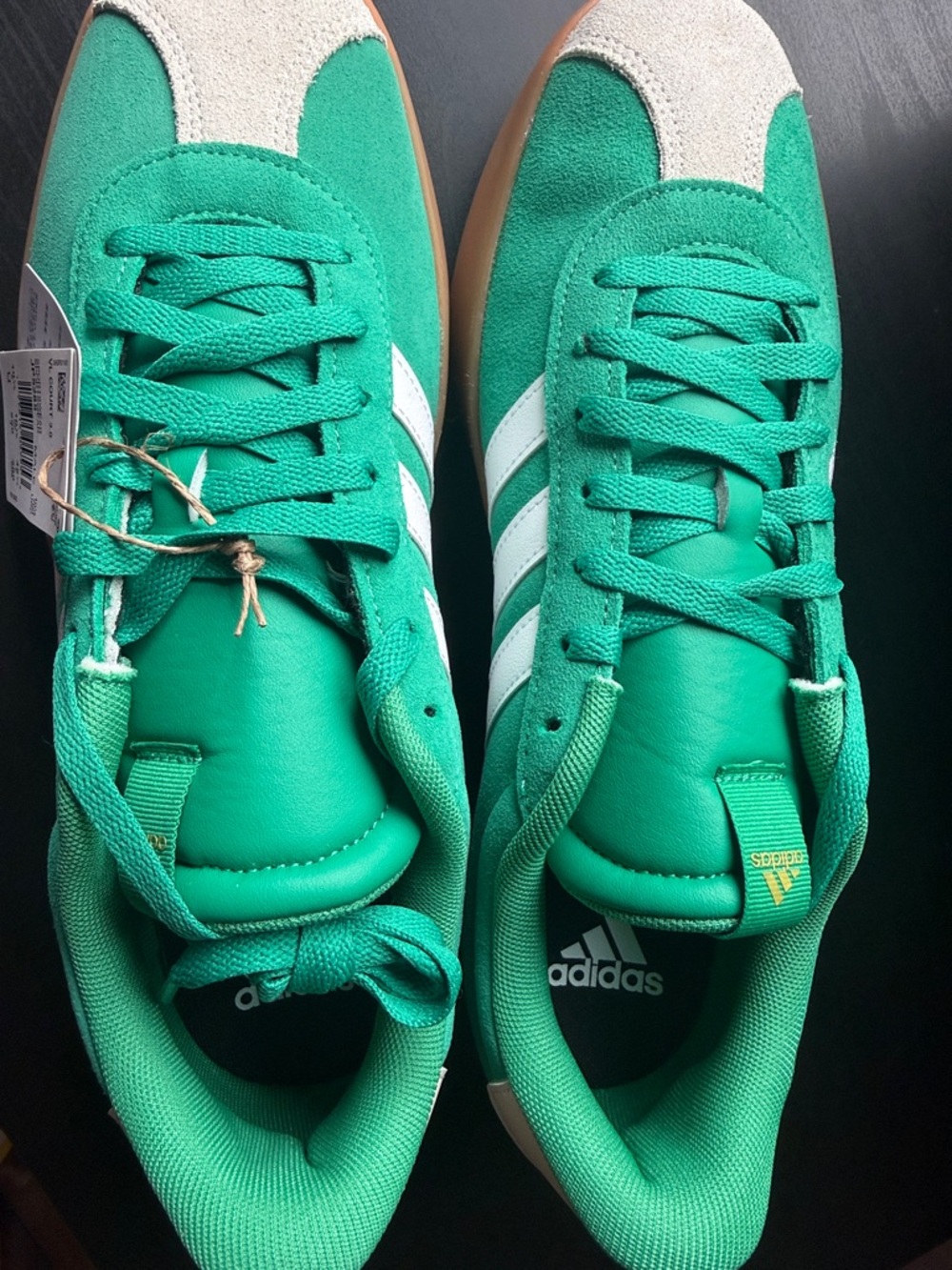 adidas Green Suede & Leather Sneakers with White Stripes